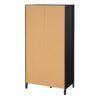MADRID Wardrobe with 1 Door 1 Mirror Door and 2 Drawers in Matt Black - Image 4