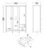 MADRID Wardrobe with 2 Doors 1 Mirror Door and 2 Drawers in White - Image 11