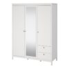MADRID Wardrobe with 2 Doors 1 Mirror Door and 2 Drawers in White - Image 3