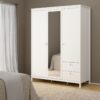 MADRID Wardrobe with 2 Doors 1 Mirror Door and 2 Drawers in White - Image 8