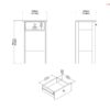 MADRID Bedside Table with 1 Drawer in White - Image 10