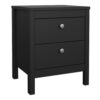 MADRID Package inc. Bedside Table with 2 Drawers, Chest 3+2 Drawers, Wardrobe with 2 Doors in Matt Black - Image 2