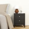 MADRID Package inc. Bedside Table with 2 Drawers, Chest 3+2 Drawers, Wardrobe with 2 Doors in Matt Black - Image 4