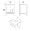 MADRID Package inc. Bedside Table with 2 Drawers, Chest 3+2 Drawers, Wardrobe with 2 Doors in Matt Black - Image 5