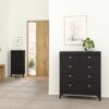 MADRID Package inc. Bedside Table with 2 Drawers, Chest 3+2 Drawers, Wardrobe with 2 Doors in Matt Black - Image 8