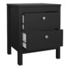MADRID Package inc. Bedside Table with 2 Drawers, Chest 3+2 Drawers & Wardrobe with 3 Doors in Matt Black - Image 3