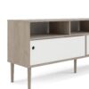 ROME TV Unit with 2 Sliding Doors in Jackson Hickory Oak & White - Image 8