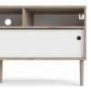 ROME TV Unit with 2 Sliding Doors in Jackson Hickory Oak & White - Image 9