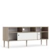 ROME TV Unit with 2 Sliding Doors in Jackson Hickory Oak & White - Image 4