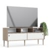 ROME TV Unit with 2 Sliding Doors in Jackson Hickory Oak & White - Image 6