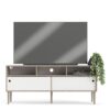 ROME TV Unit with 2 Sliding Doors in Jackson Hickory Oak & White - Image 7