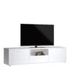 MEDIA TV Unit with 2 Doors 1 Drawer 147cm in White - Image 7