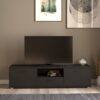 MEDIA TV Unit with 2 Doors 1 Drawer 147cm in Black - Image 6