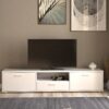 MEDIA TV Unit with 2 Doors 1 Drawer 177cm in White - Image 6