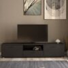 MEDIA TV Unit with 2 Doors 1 Drawer 177cm in Black - Image 6