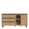 NIKOMEDES Sideboard in Spica Oak, Matt Black & Bartex Oak - Image 2