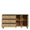 NIKOMEDES Sideboard in Spica Oak, Matt Black & Bartex Oak - Image 3
