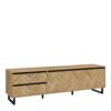 NIKOMEDES TV Unit in Spica Oak, Matt Black & Bartex Oak