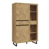 NIKOMEDES Display Cabinet in Spica Oak, Matt Black & Bartex Oak
