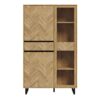 NIKOMEDES Display Cabinet in Spica Oak, Matt Black & Bartex Oak - Image 2