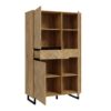 NIKOMEDES Display Cabinet in Spica Oak, Matt Black & Bartex Oak - Image 3