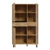 NIKOMEDES Display Cabinet in Spica Oak, Matt Black & Bartex Oak - Image 4