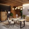 NIKOMEDES Display Cabinet in Spica Oak, Matt Black & Bartex Oak - Image 8