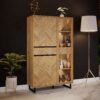 NIKOMEDES Display Cabinet in Spica Oak, Matt Black & Bartex Oak - Image 7