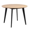 ROXBY Round Dining Table 105cm in Oak & Black