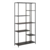 NEWCASTLE Asymmetrical Bookcase with 6 Shelves in Matt Black Powder-Coated Steel