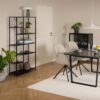 NEWCASTLE Asymmetrical Bookcase with 6 Shelves in Matt Black Powder-Coated Steel - Image 6