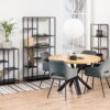 NEWCASTLE Asymmetrical Bookcase with 6 Shelves in Matt Black Powder-Coated Steel - Image 5