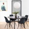 ROXBY Round Dining Table 140cm in Black - Image 11