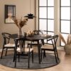 ROXBY Round Dining Table 140cm in Black - Image 9