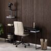 NEWCASTLE Office Desk with Open Shelf in Matt Black Powder-Coated Steel - Image 6