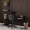 NEWCASTLE Office Desk with Open Shelf in Matt Black Powder-Coated Steel - Image 5