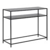 NEWCASTLE Console Table with Open Shelf in Matt Black Powder-Coated Steel