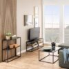 NEWCASTLE Console Table with Open Shelf in Matt Black Powder-Coated Steel - Image 5