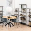 NEWCASTLE Tall Bookcase with 5 Shelves in Matt Black Powder-Coated Steel - Image 4