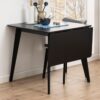 ROXBY Extending Dining Table 80-120cm in Black - Image 10