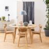 ROXBY Round Dining Table 140cm in Oak - Image 3