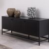 NEWCASTLE 3 Doors Sideboard in Matt Black Powder-Coated Steel - Image 5
