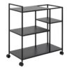 NEWCASTLE Serving Trolley in Matt Black Powder-Coated Steel - Image 3