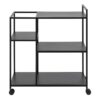 NEWCASTLE Serving Trolley in Matt Black Powder-Coated Steel - Image 2