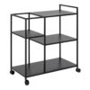 NEWCASTLE Serving Trolley in Matt Black Powder-Coated Steel