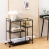 NEWCASTLE Serving Trolley in Matt Black Powder-Coated Steel - Image 5