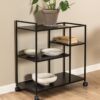 NEWCASTLE Serving Trolley in Matt Black Powder-Coated Steel - Image 4