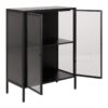 NEWCASTLE Low 2 Doors Display Cabinet in Matt Black Powder-Coated Steel - Image 4