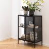 NEWCASTLE Low 2 Doors Display Cabinet in Matt Black Powder-Coated Steel - Image 6