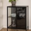 NEWCASTLE Low 2 Doors Display Cabinet in Matt Black Powder-Coated Steel - Image 5